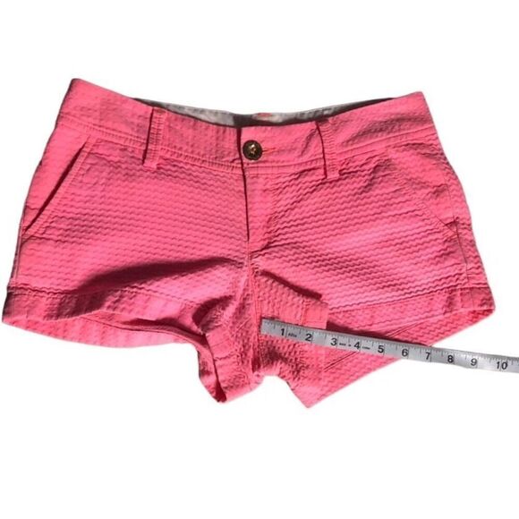 Lilly Pulitzer Size 0 Textured Bright Pink The Walsh Short Vacation Cruise Beach - Picture 3 of 8